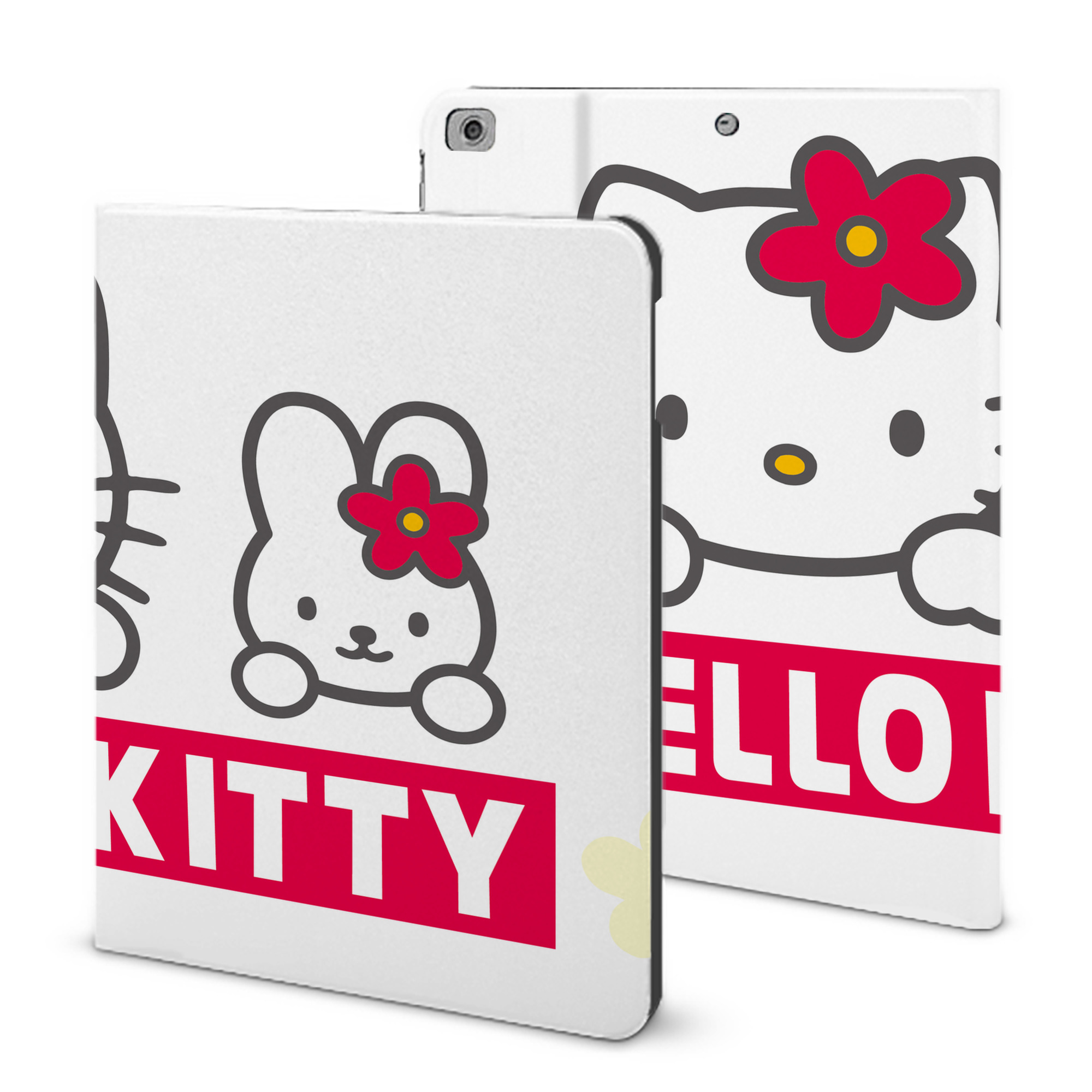 （画像用） Hello Kitty ハローキティ IPad ケース ブック型 PUレザー TPU 耐衝撃 軽量 薄型 ペン収納なし 全面保護 IPad 各モデル対応